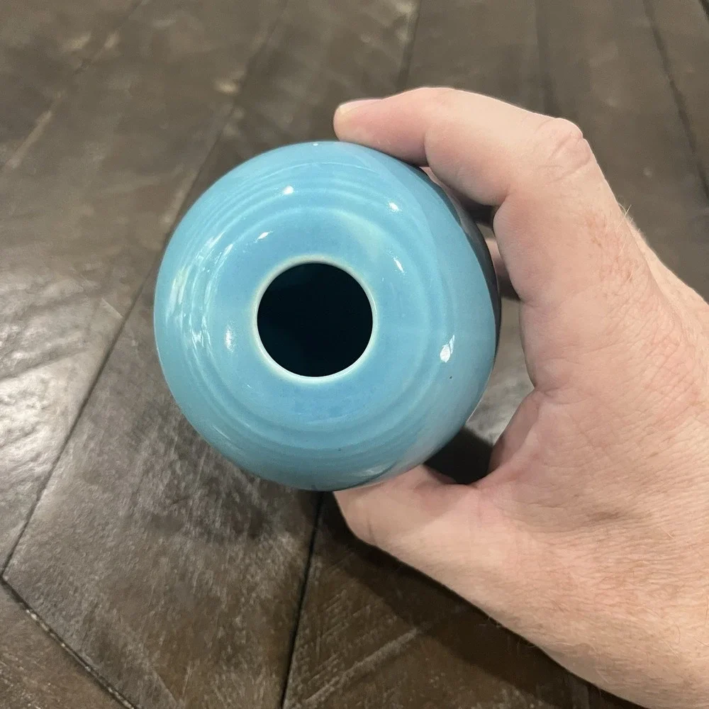 Fiestaware Fiesta Turquoise Round Ball Bulb Candlestick Holder‎ Retired
